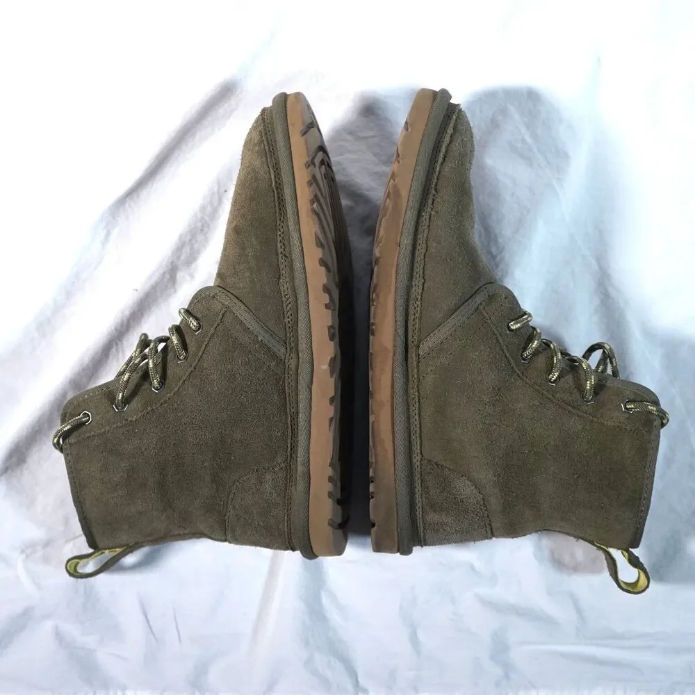 UGG Neumel High Shearling Suede Boots Burnt Olive Women's 10